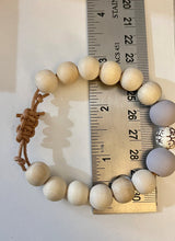 Load image into Gallery viewer, Stackable natural wood bead bracelet on leather cord
