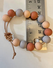 Load image into Gallery viewer, Stackable natural wood bead bracelet on leather cord
