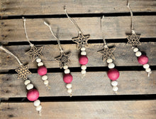 Load image into Gallery viewer, Star and Wooden Bead Ornament
