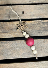 Load image into Gallery viewer, Star and Wooden Bead Ornament
