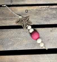 Load image into Gallery viewer, Star and Wooden Bead Ornament

