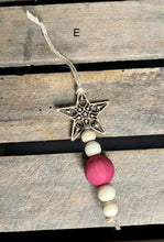 Load image into Gallery viewer, Star and Wooden Bead Ornament
