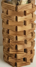 Load image into Gallery viewer, Coffee Stained Wood Block Flower Vase
