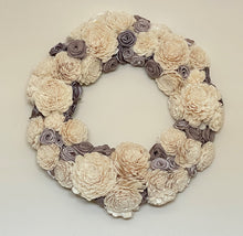 Load image into Gallery viewer, Textured Sola Flower Silk Rose Wreath
