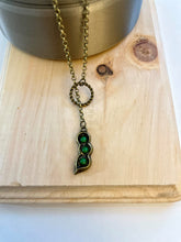 Load image into Gallery viewer, Three Peas in a Pod Brass Necklace
