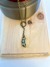 Load image into Gallery viewer, Three Peas in a Pod Brass Necklace
