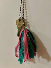 Load image into Gallery viewer, Vintage key and silk tassel necklace
