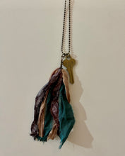 Load image into Gallery viewer, Vintage key and silk tassel necklace
