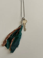 Load image into Gallery viewer, Vintage key and silk tassel necklace
