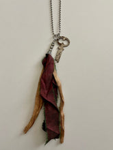 Load image into Gallery viewer, Vintage key and silk tassel necklace
