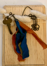 Load image into Gallery viewer, Vintage key and silk tassel necklace
