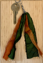 Load image into Gallery viewer, Vintage key and silk tassel necklace
