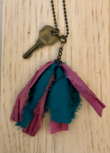 Load image into Gallery viewer, Vintage key and silk tassel necklace
