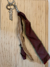 Load image into Gallery viewer, Vintage key and silk tassel necklace
