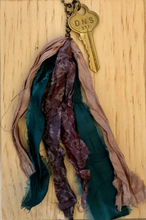 Load image into Gallery viewer, Vintage key and silk tassel necklace
