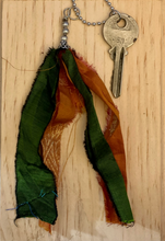 Load image into Gallery viewer, Vintage key and silk tassel necklace
