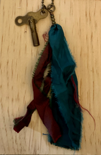Load image into Gallery viewer, Vintage key and silk tassel necklace
