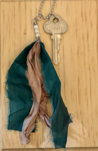 Load image into Gallery viewer, Vintage key and silk tassel necklace
