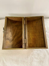 Load image into Gallery viewer, Vintage Wood Purse with Brass Clasp
