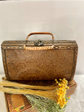 Load image into Gallery viewer, Vintage Wood Purse with Brass Clasp
