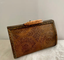 Load image into Gallery viewer, Vintage Wood Purse with Brass Clasp
