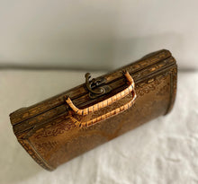 Load image into Gallery viewer, Vintage Wood Purse with Brass Clasp
