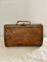 Load image into Gallery viewer, Vintage Wood Purse with Brass Clasp
