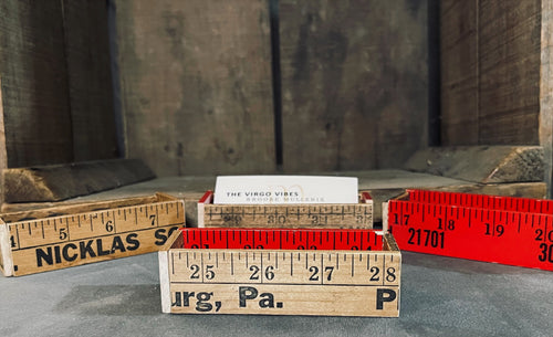 Vintage Yard Stick Business Card Holder