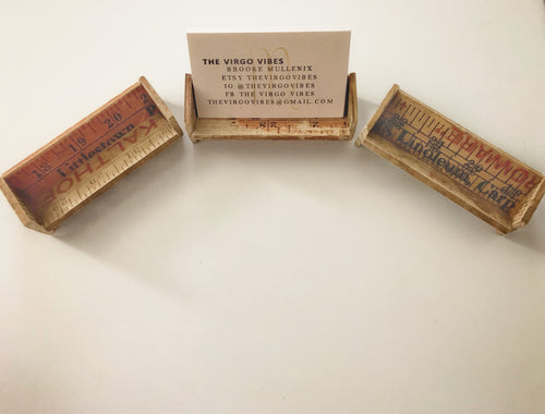 Vintage Yard Stick Business Card Holder