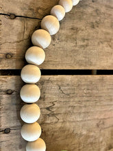 Load image into Gallery viewer, Wood Bead Wreath with Greenery
