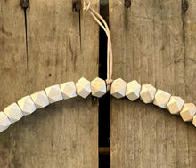 Load image into Gallery viewer, Wood Bead Wreath with Large Red and White Bow
