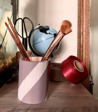 Load image into Gallery viewer, Hand painted square wood pen and pencil holder.

