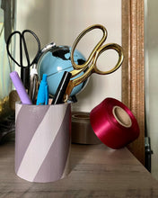 Load image into Gallery viewer, Hand painted square wood pen and pencil holder.
