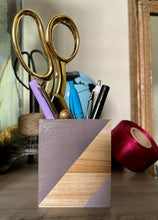 Load image into Gallery viewer, Hand painted square wood pen &amp; pencil cup.
