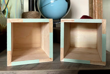 Load image into Gallery viewer, Hand painted square wood pen and pencil cup.
