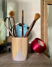 Load image into Gallery viewer, Hand painted square wood pen and pencil holder.
