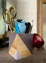 Load image into Gallery viewer, Hand painted square wood pen &amp; pencil cup.

