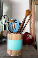 Load image into Gallery viewer, Hand painted square wood pen and pencil holder.

