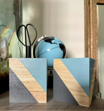 Load image into Gallery viewer, Hand painted square wood pen and pencil holder.
