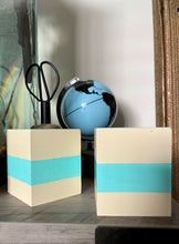 Load image into Gallery viewer, Hand painted square wood pen ad pencil cup.
