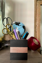 Load image into Gallery viewer, Hand painted square wood pen and pencil holder.
