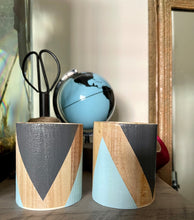 Load image into Gallery viewer, Hand painted square wood pen and pencil holder.
