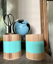 Load image into Gallery viewer, Hand painted square wood pen and pencil holder.
