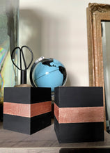 Load image into Gallery viewer, Hand painted square wood pen and pencil holder.
