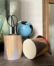 Load image into Gallery viewer, Hand painted square wood pen and pencil holder.
