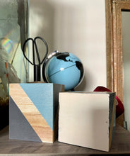 Load image into Gallery viewer, Hand painted square wood pen and pencil holder.
