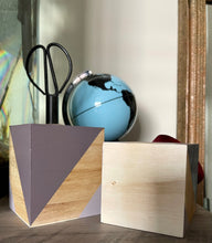 Load image into Gallery viewer, Hand painted square wood pen &amp; pencil cup.
