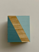 Load image into Gallery viewer, Hand painted square wood pen and pencil holder.
