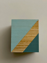 Load image into Gallery viewer, Hand painted square wood pen and pencil holder.

