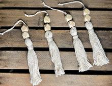Load image into Gallery viewer, Wooden Bead and Tassel Ornament
